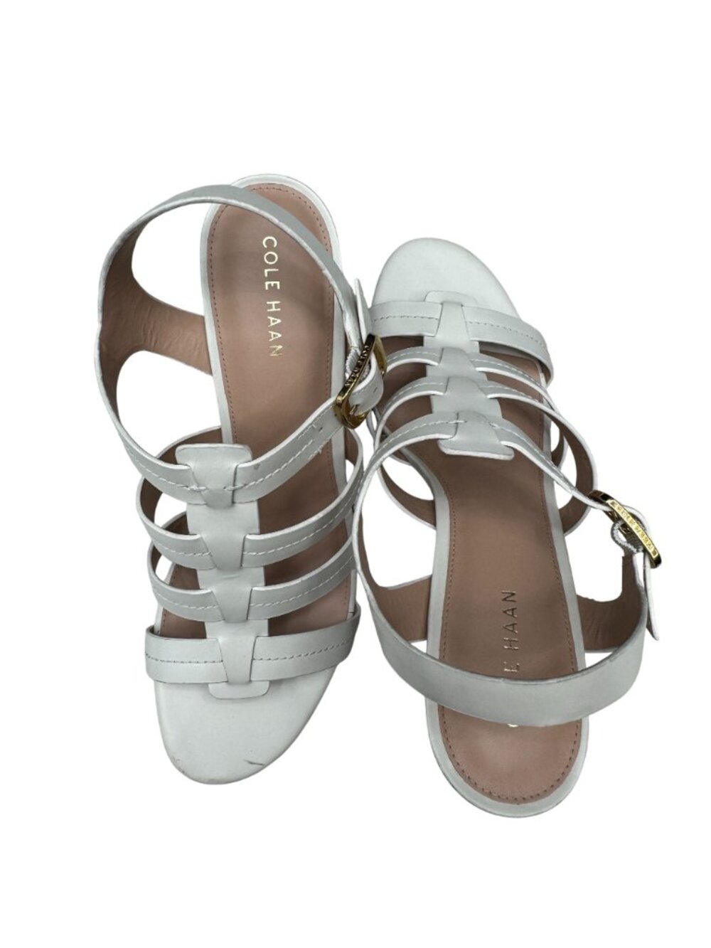 NEW Cole Haan Josie Fisherman Wedge Sandal Women's Cream Leather Strap 8.5B NWOB - Picture 7 of 9